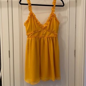 Lovers + Friends Yellow Babydoll minidress, size S